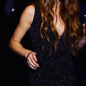 Black Shimmer Party Dress